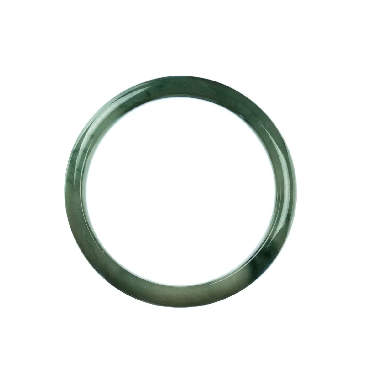 Genuine Type A Green Burma Jade Bangle Bracelet - 57mm Half Moon - Image 3