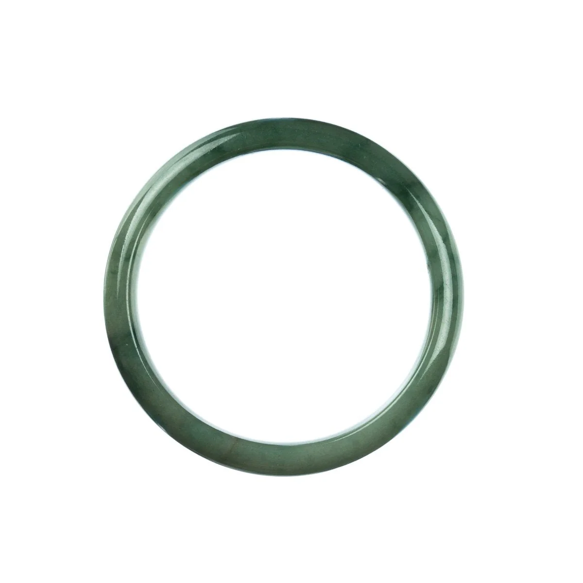 Genuine Type A Green Burma Jade Bangle Bracelet - 57mm Half Moon - Image 4