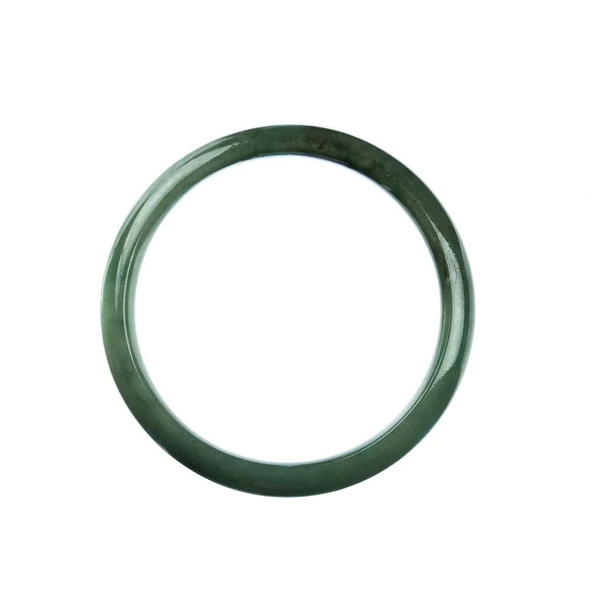 Genuine Type A Green Traditional Jade Bangle - 57mm Half Moon - Image 4