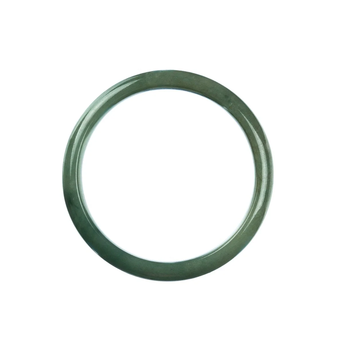Real Grade A Green Traditional Jade Bangle - 57mm Half Moon - Image 3