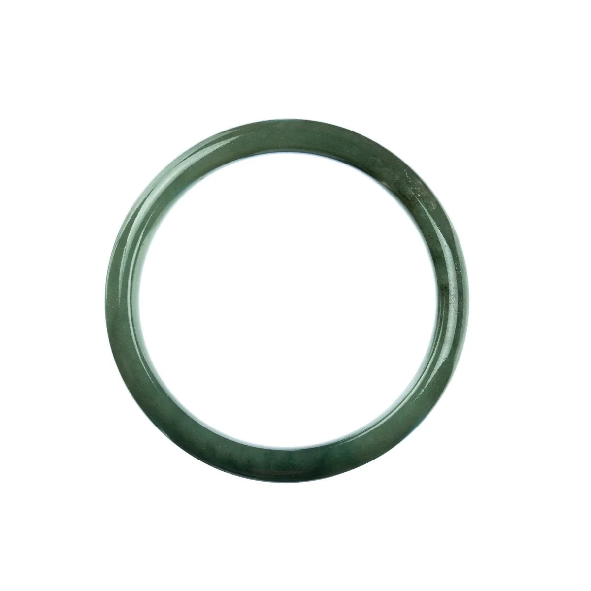 Real Grade A Green Traditional Jade Bangle - 57mm Half Moon - Image 4