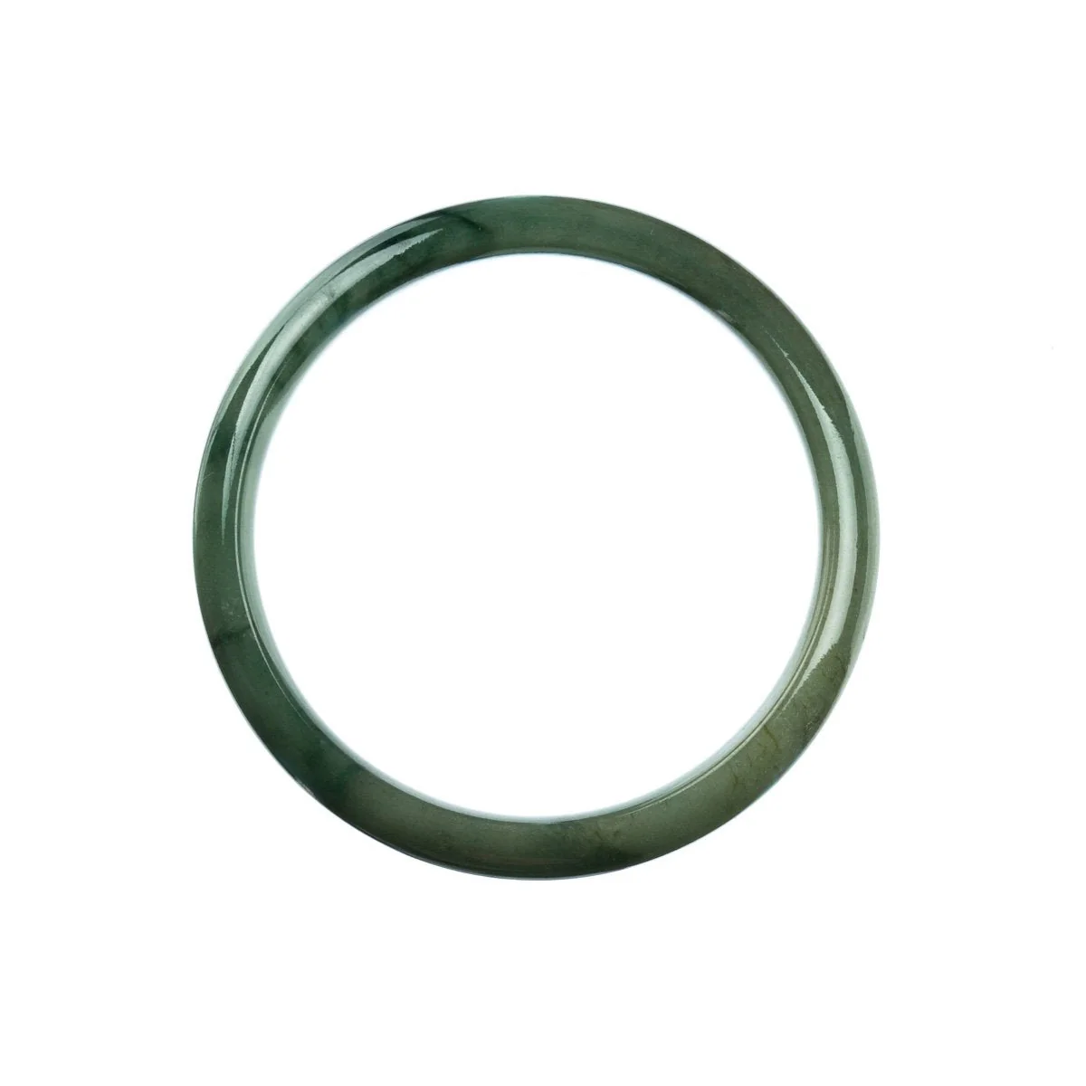 Authentic Type A Green Jadeite Jade Bangle - 59mm Half Moon - Image 3