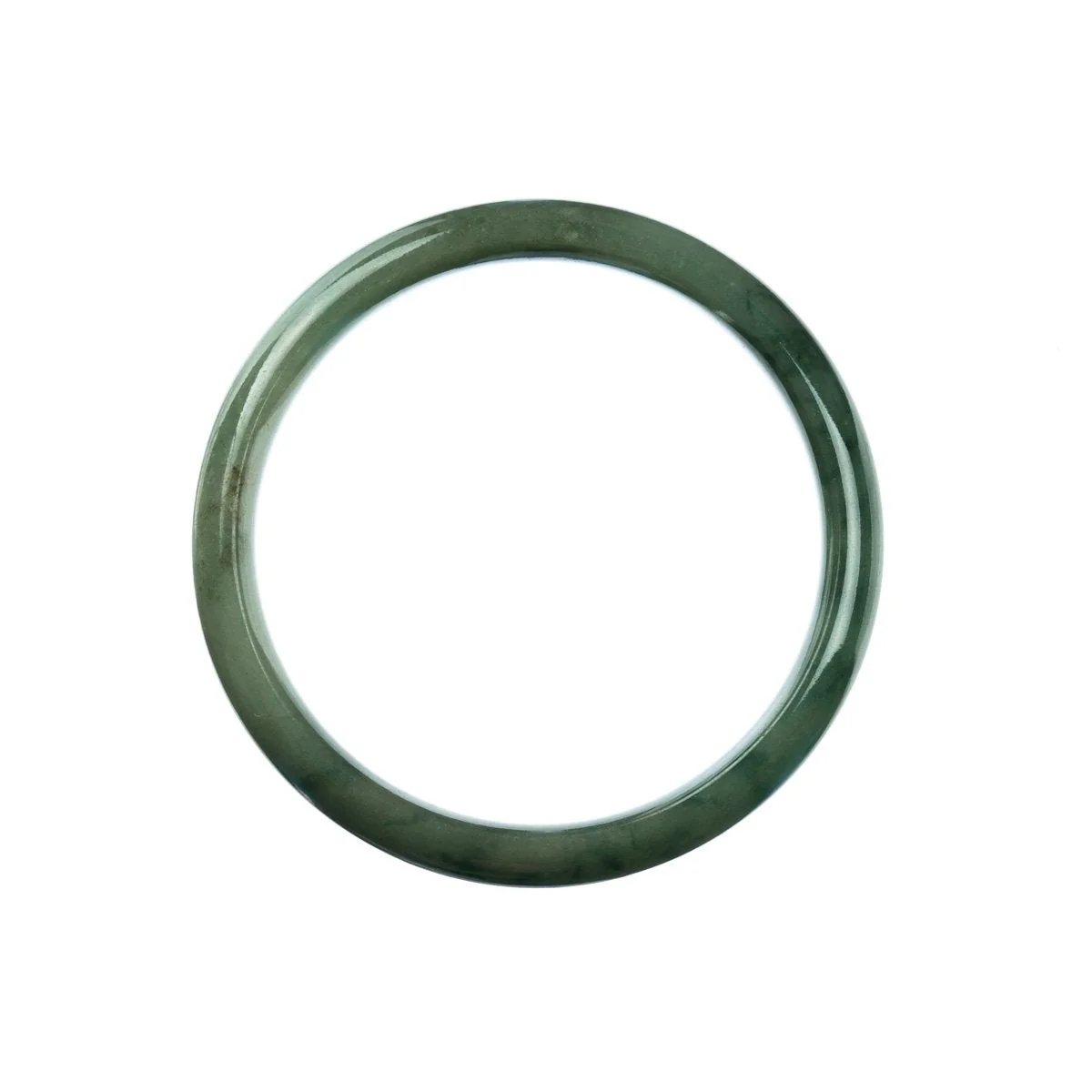 Authentic Type A Green Jadeite Jade Bangle - 59mm Half Moon - Image 4