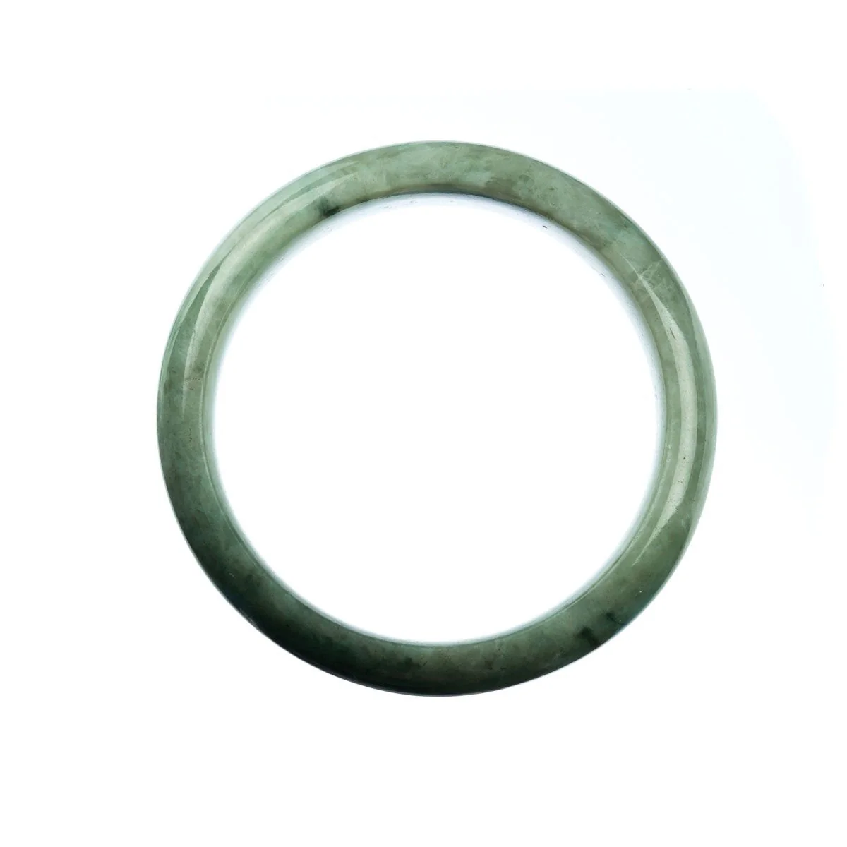 Real Grade A Green Jade Bangle - 59mm Half Moon - Image 3