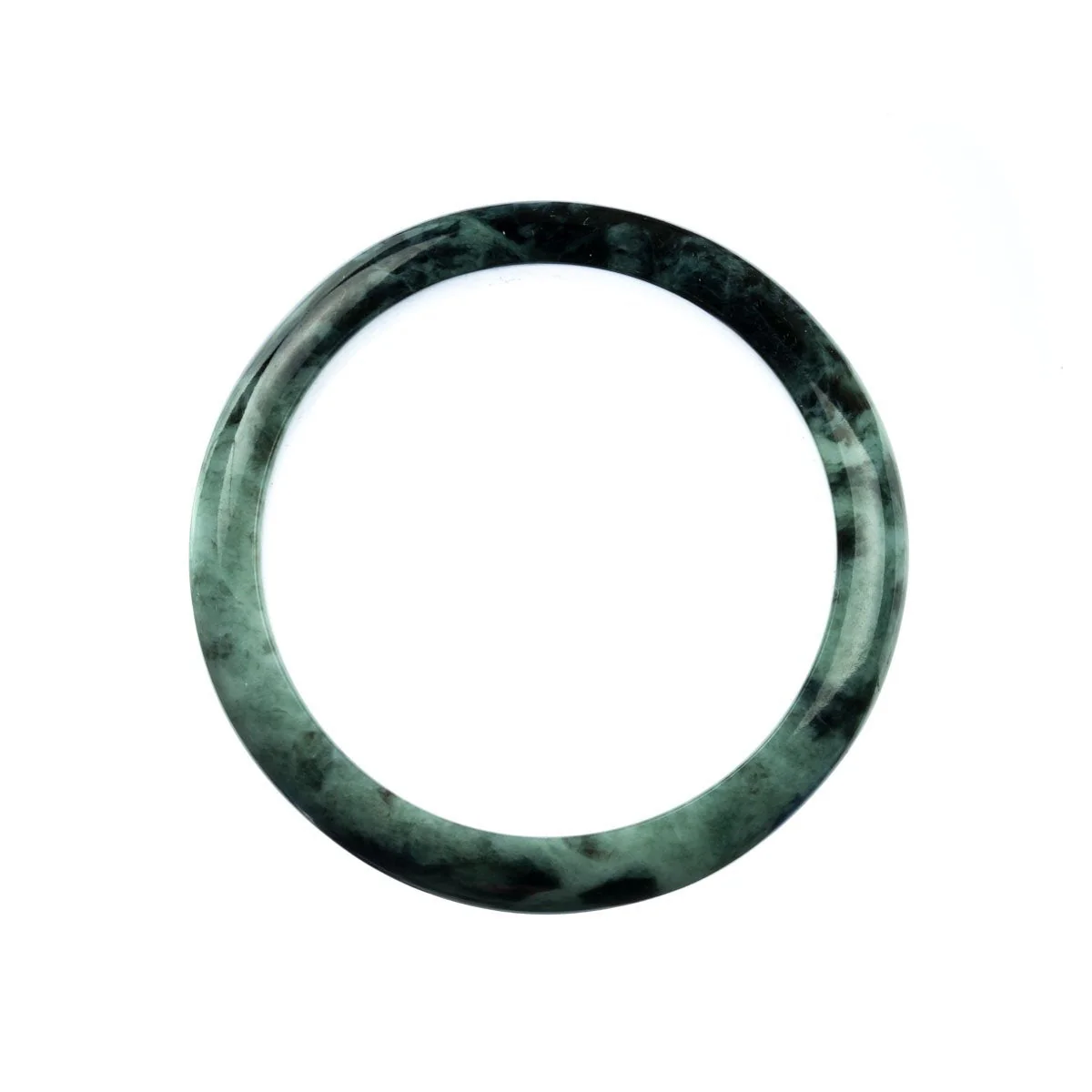Genuine Grade A Green Jadeite Jade Bangle - 59mm Half Moon - Image 3