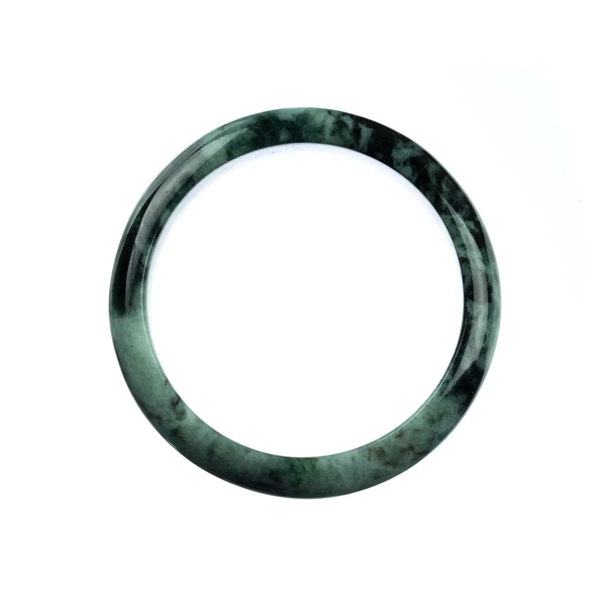 Genuine Grade A Green Jadeite Jade Bangle - 59mm Half Moon - Image 4