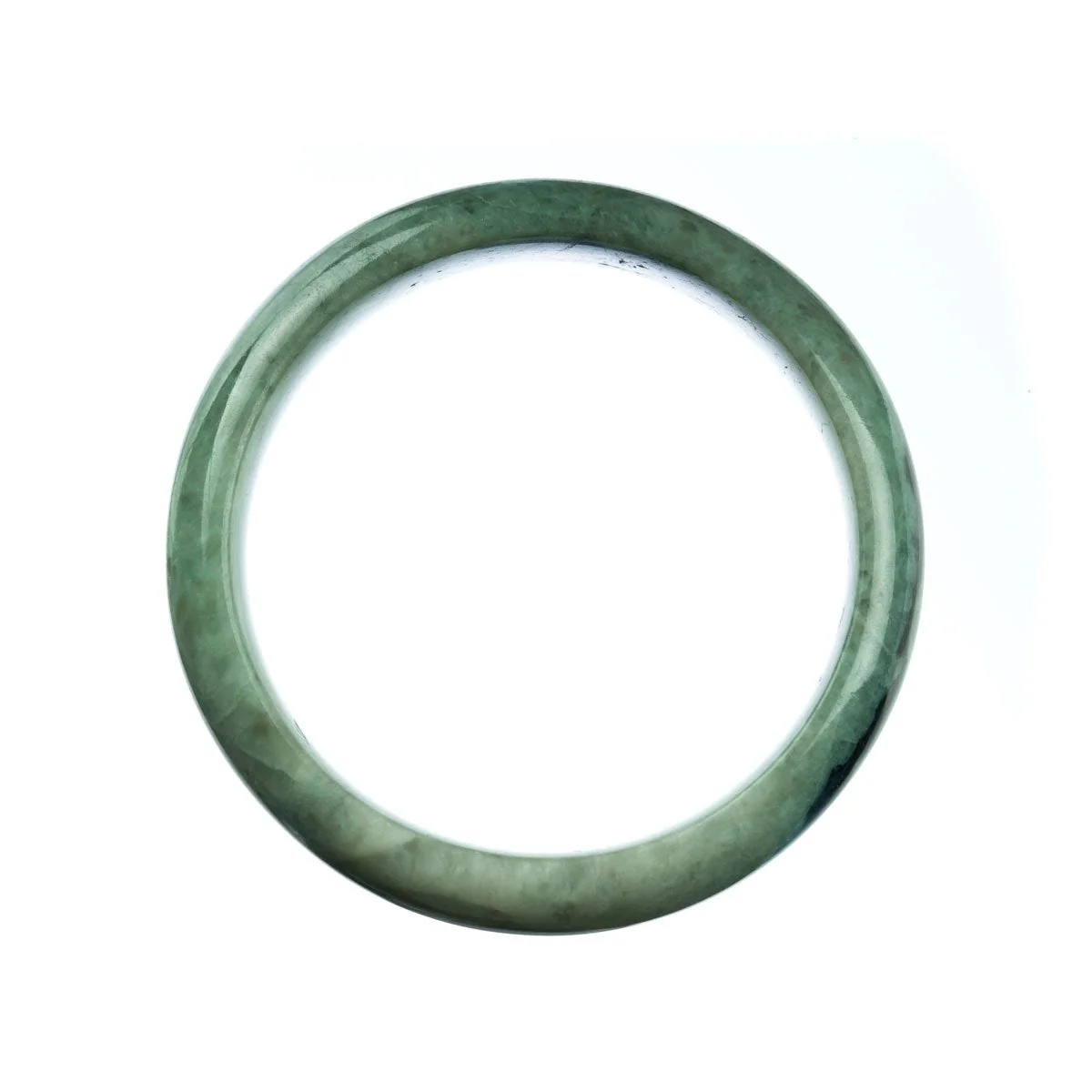 Certified Type A Green Jadeite Jade Bangle Bracelet - 62mm Half Moon - Image 4