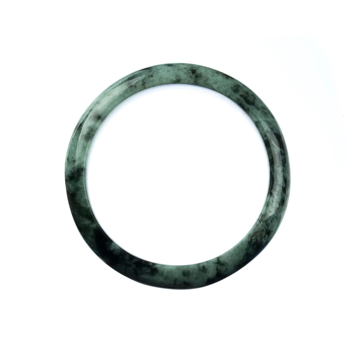 Authentic Grade A Green Burmese Jade Bangle - 58mm Half Moon - Image 3
