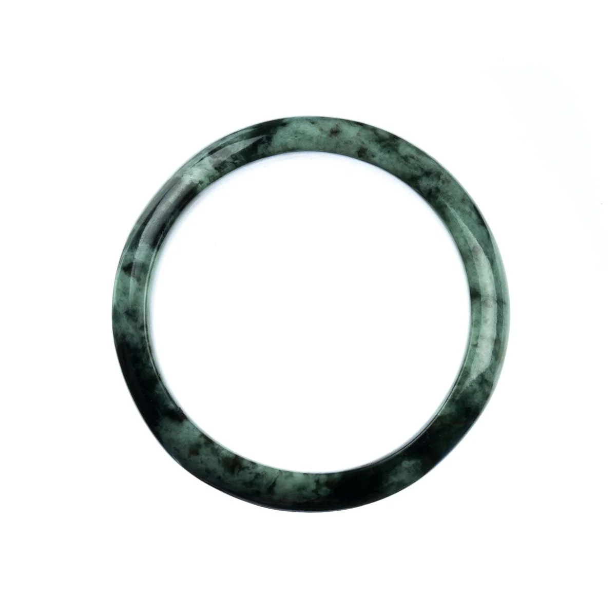 Authentic Grade A Green Burmese Jade Bangle - 58mm Half Moon - Image 4