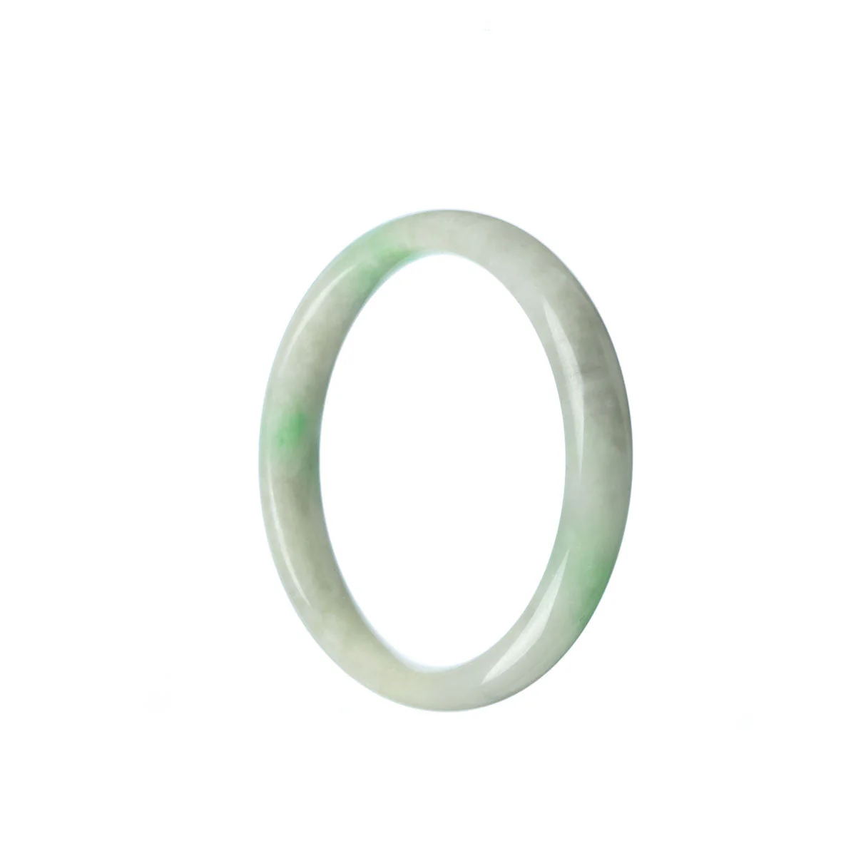 Genuine Grade A Green Jadeite Jade Bracelet - 52mm Half Moon