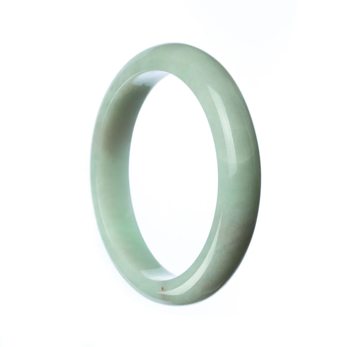 Genuine Grade A Green Jadeite Bangle - 76mm Semi Round