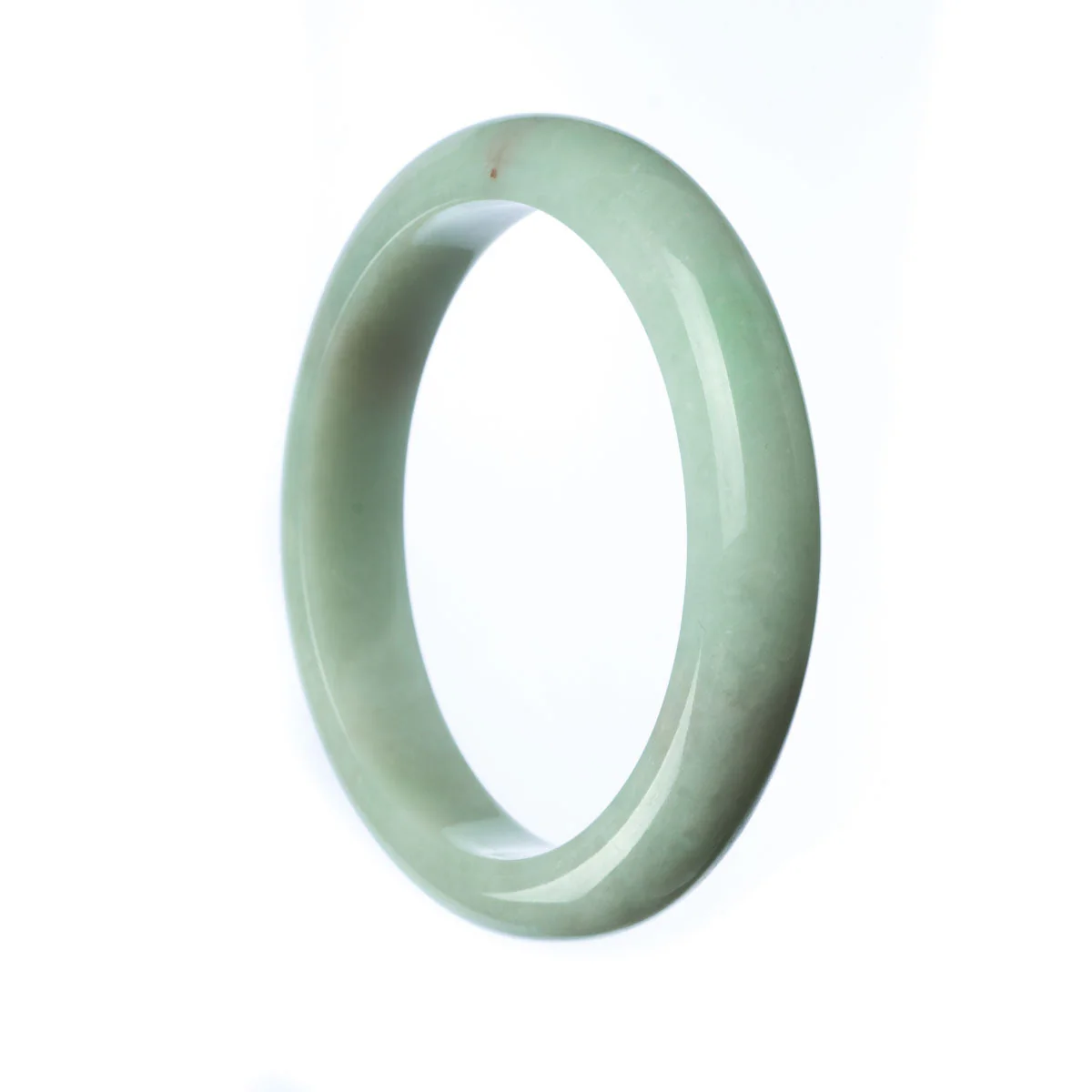 Genuine Grade A Green Jadeite Bangle - 76mm Semi Round - Image 2