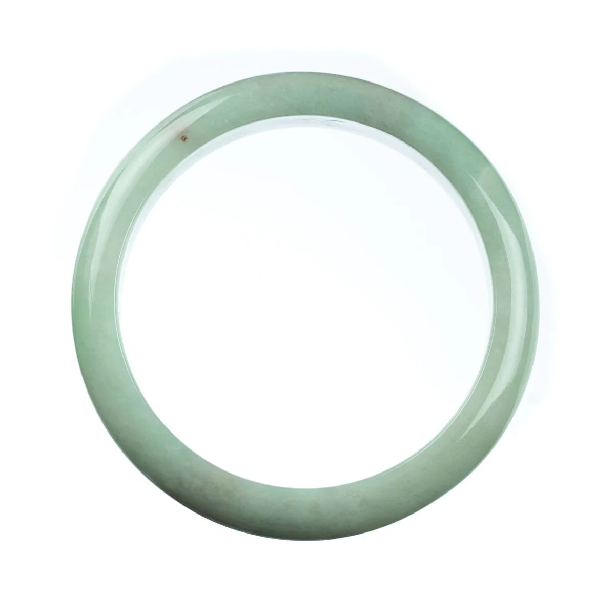 Genuine Grade A Green Jadeite Bangle - 76mm Semi Round - Image 3