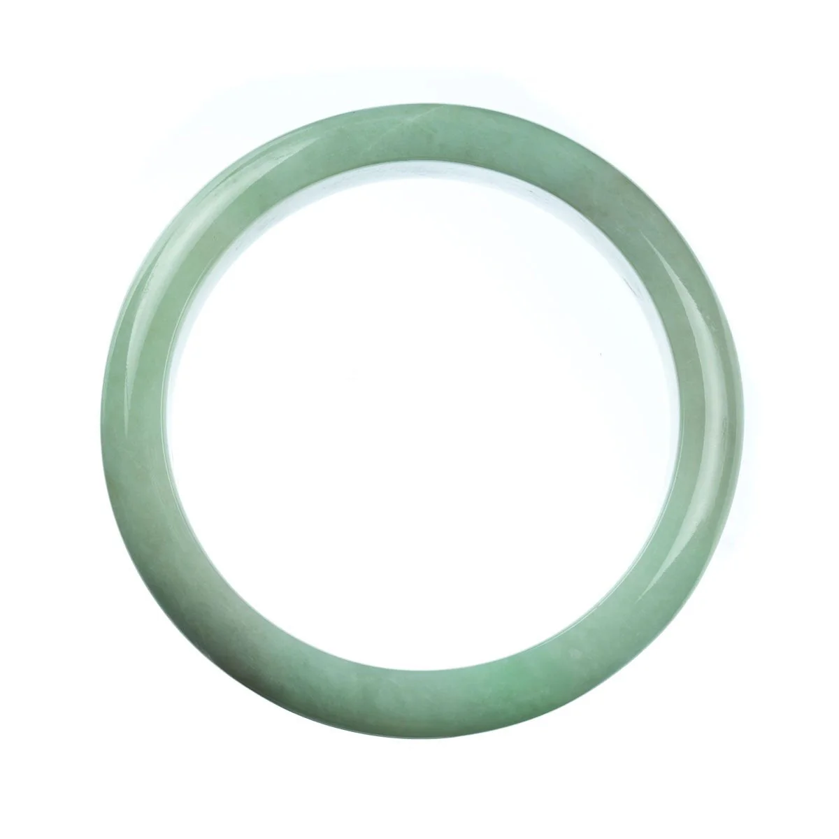 Genuine Grade A Green Jadeite Bangle - 76mm Semi Round - Image 4