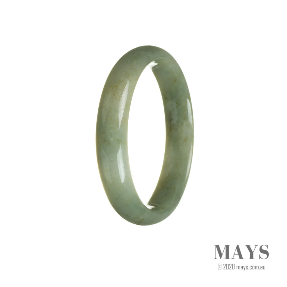 Genuine Type A Green Traditional Jade Bracelet - 57mm Half Moon - Image 2