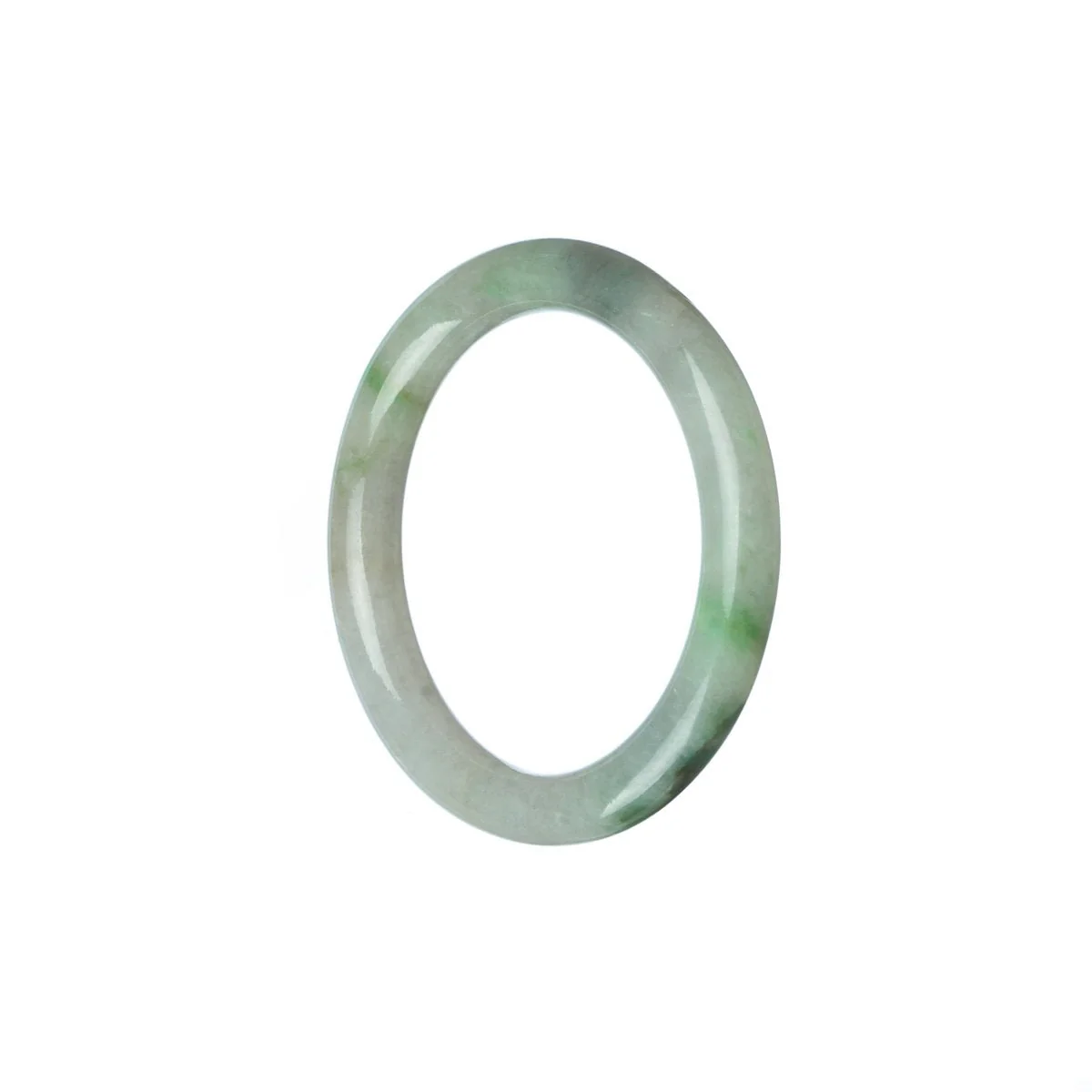 Genuine Natural Green White Traditional Jade Bangle Bracelet - Child Round - Image 2