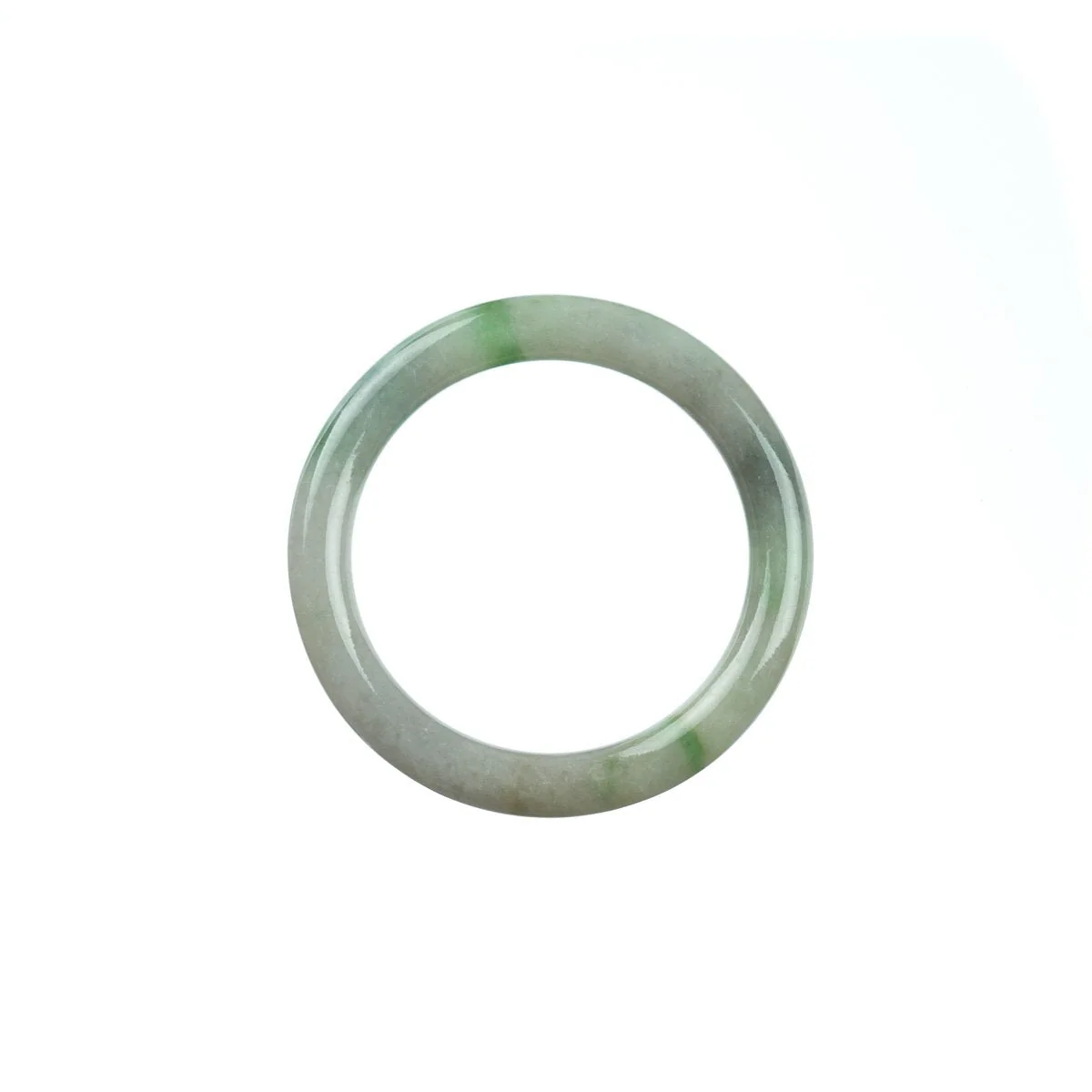 Genuine Natural Green White Traditional Jade Bangle Bracelet - Child Round - Image 3