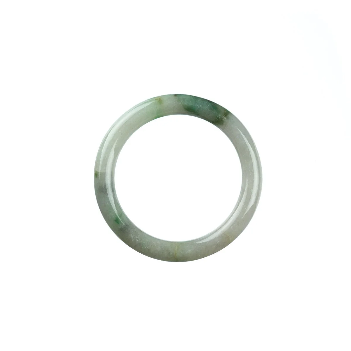 Genuine Natural Green White Traditional Jade Bangle Bracelet - Child Round - Image 4