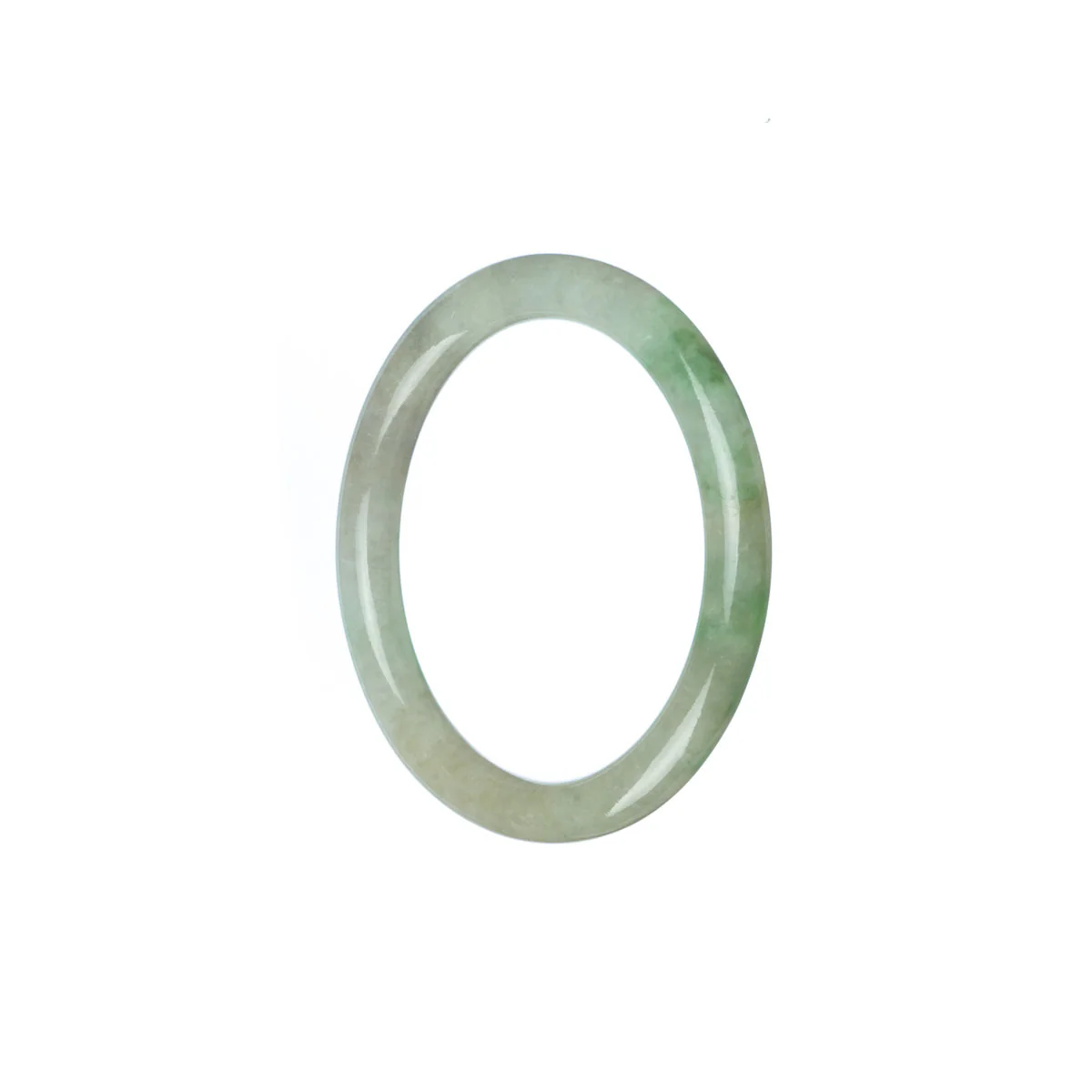 Genuine Grade A Green White Traditional Jade Bangle Bracelet - Child Round