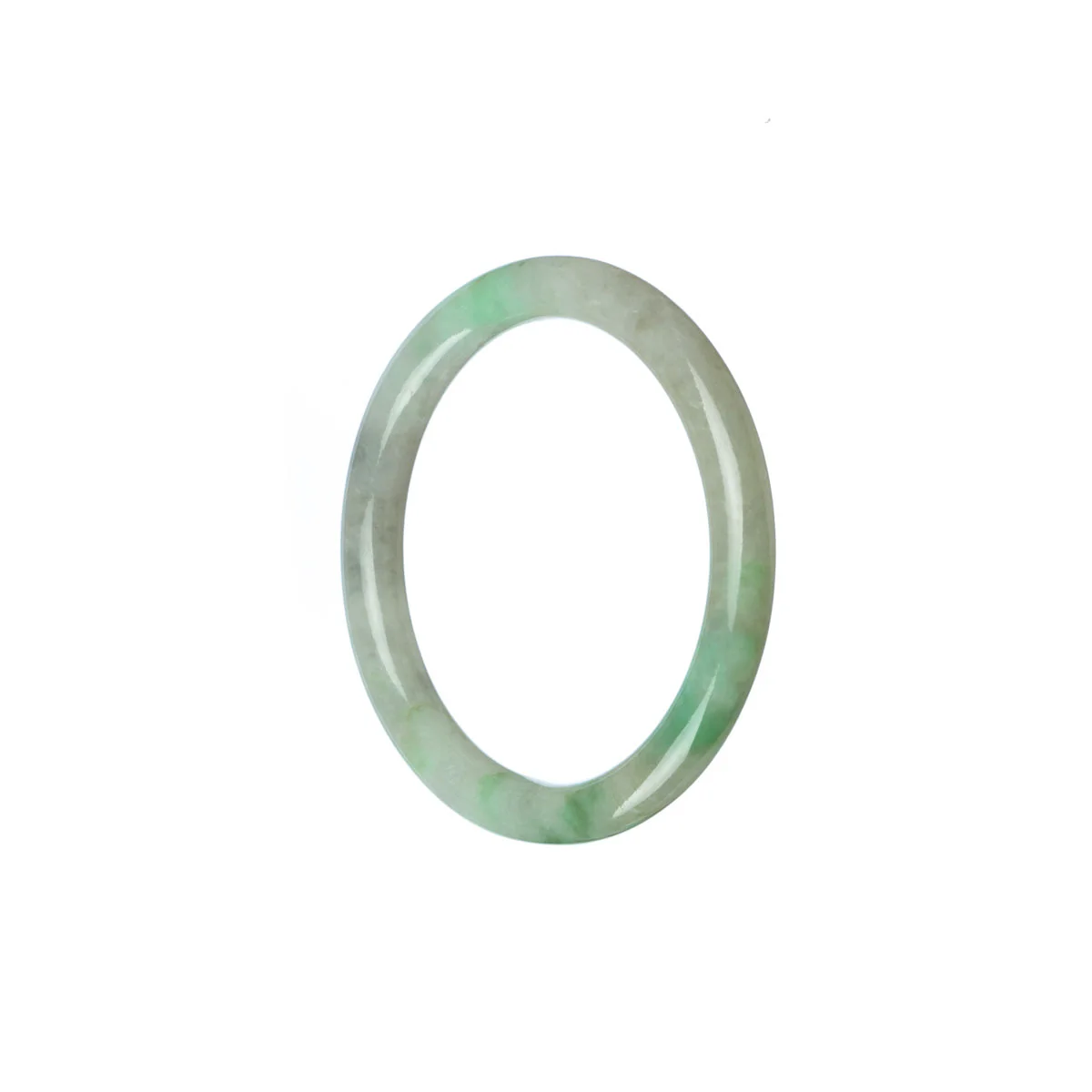 Genuine Grade A Green White Traditional Jade Bangle Bracelet - Child Round - Image 2