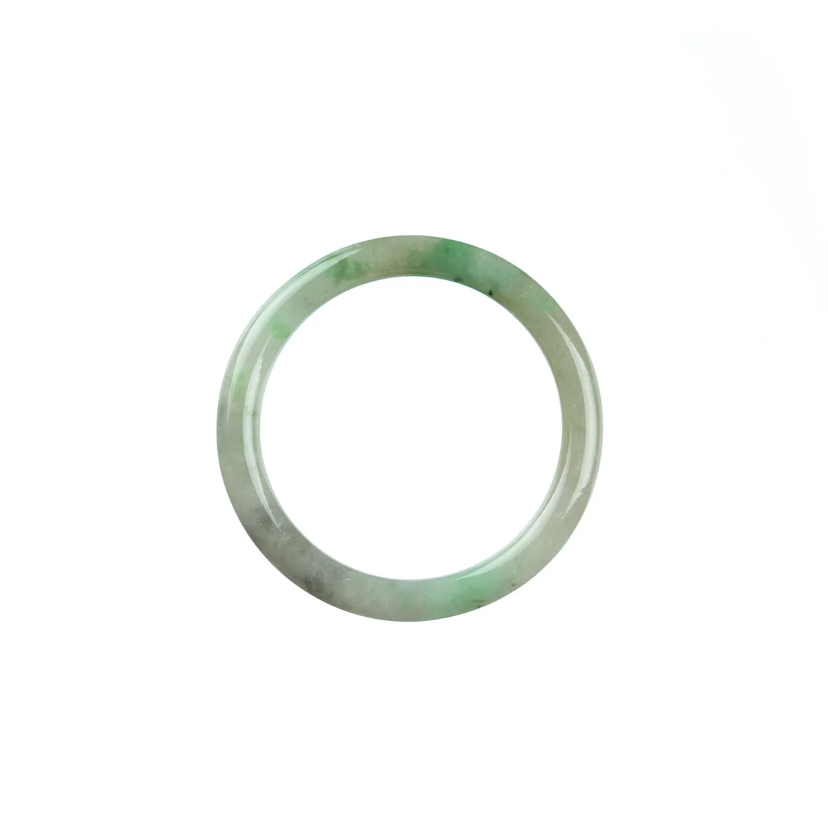 Genuine Grade A Green White Traditional Jade Bangle Bracelet - Child Round - Image 3