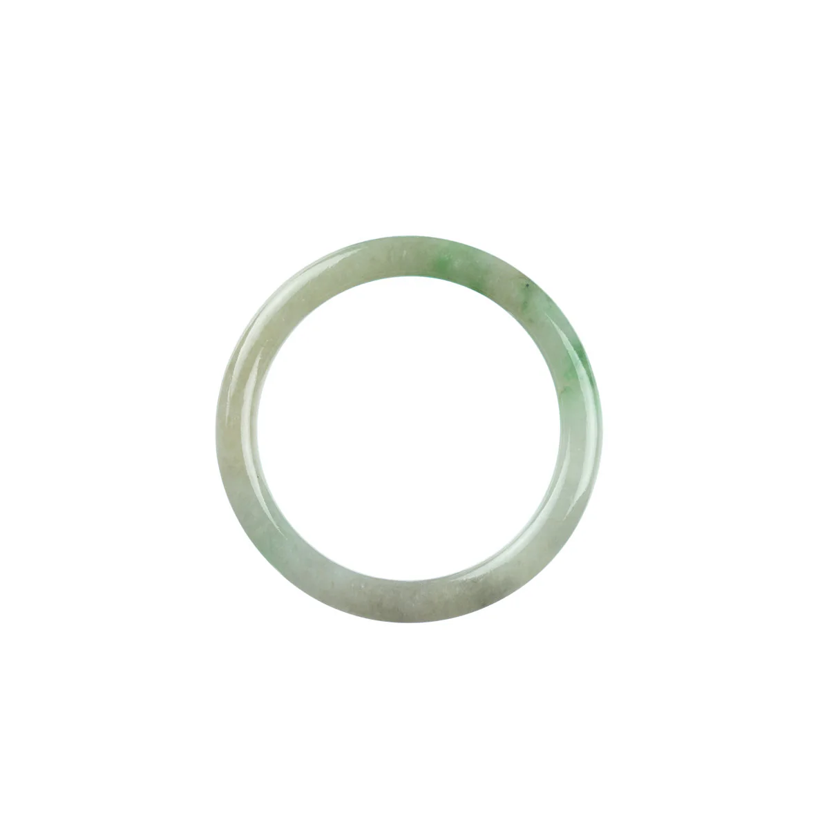 Genuine Grade A Green White Traditional Jade Bangle Bracelet - Child Round - Image 4