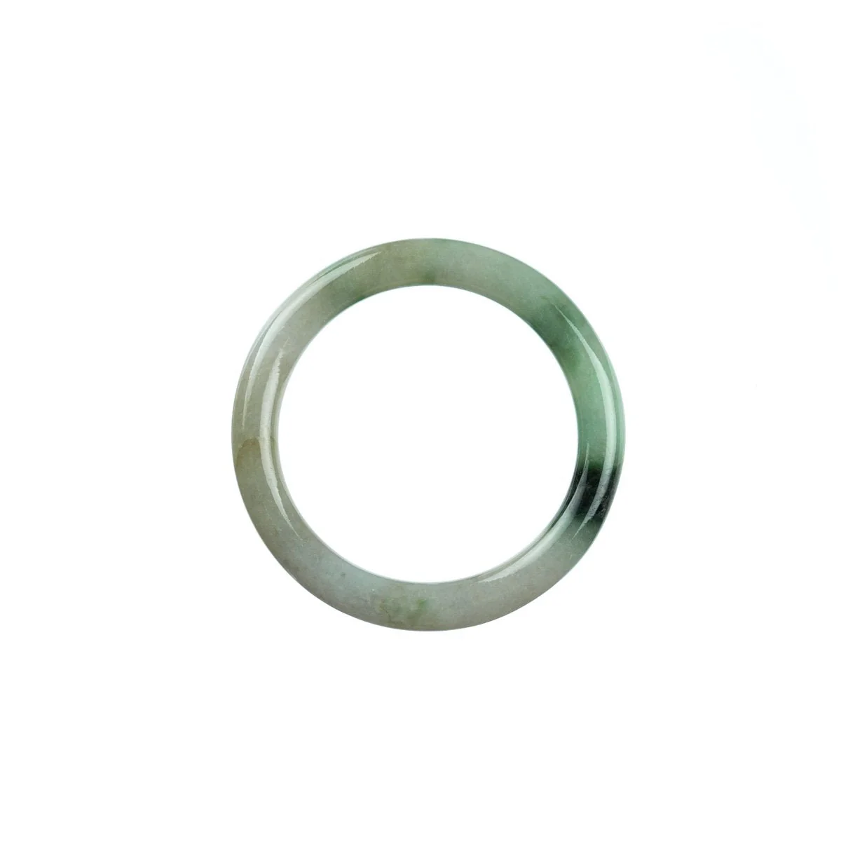 Authentic Type A Green White Jadeite Bangle - Child Round - Image 4