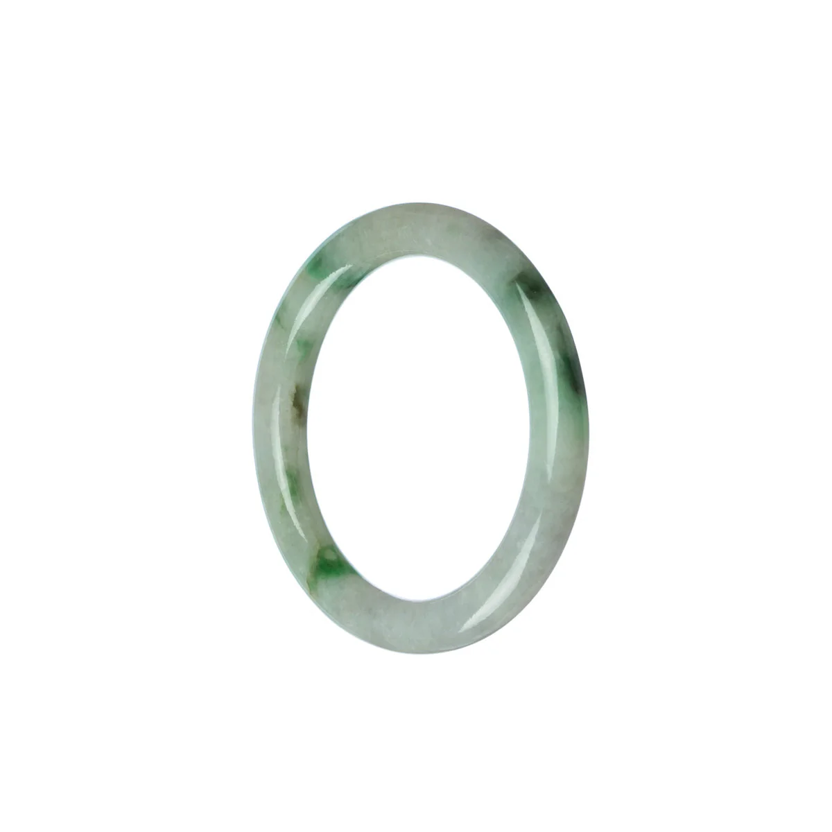 Genuine Grade A Green White Traditional Jade Bangle - Child Round - Image 3