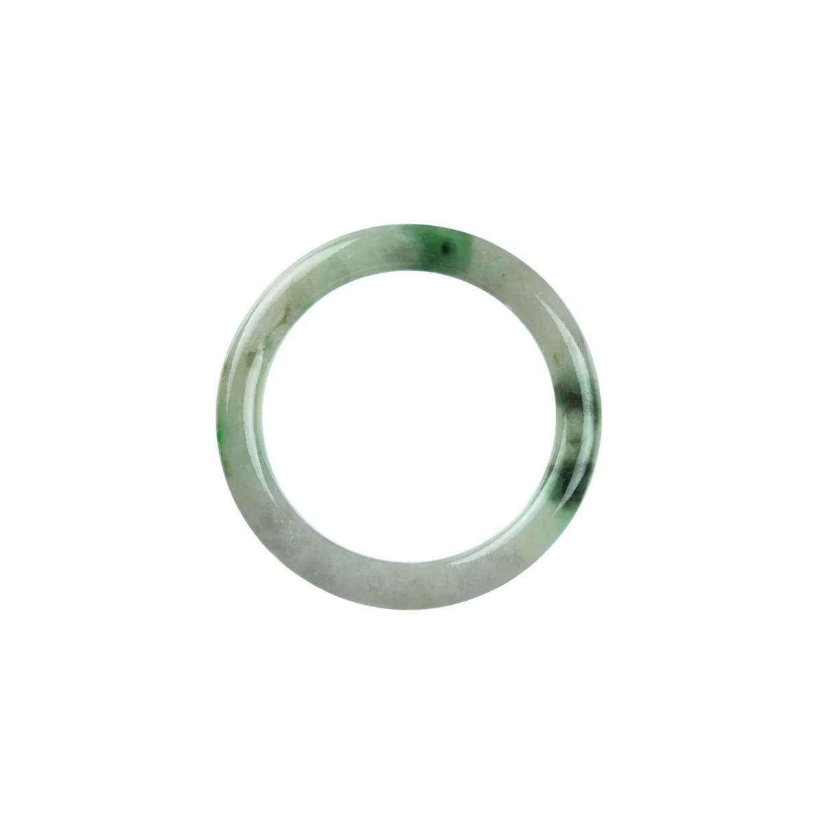 Genuine Grade A Green White Traditional Jade Bangle - Child Round - Image 4