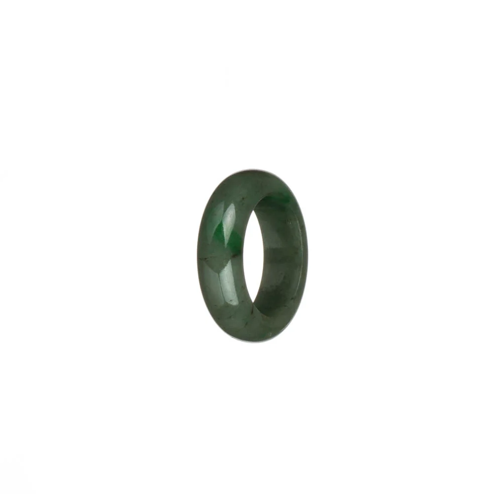 Real Green with Apple Green and Brown Patches Burma Jade Band - US 5.5 - Image 2