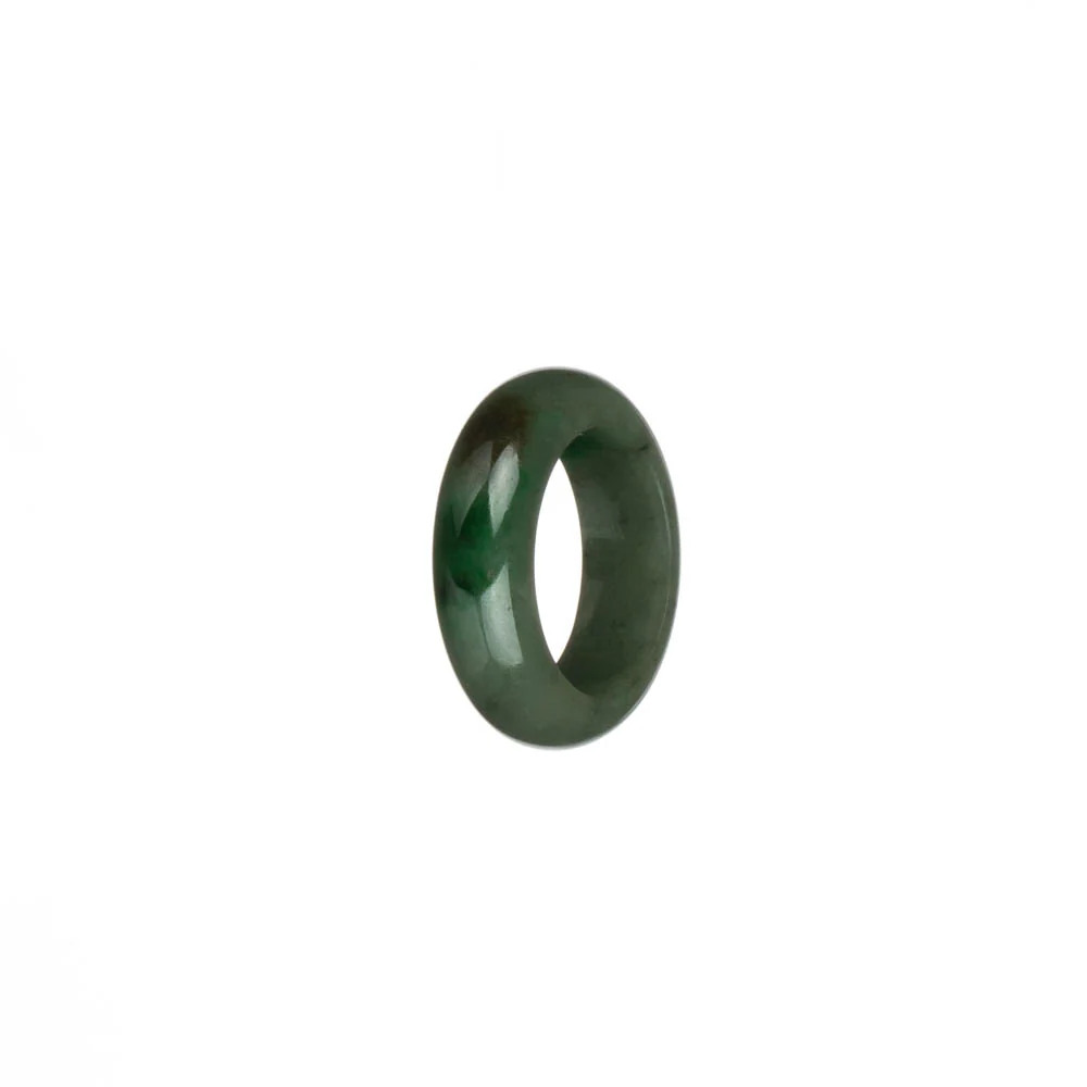 Real Green with Apple Green and Brown Patches Burma Jade Band - US 5.5 - Image 3