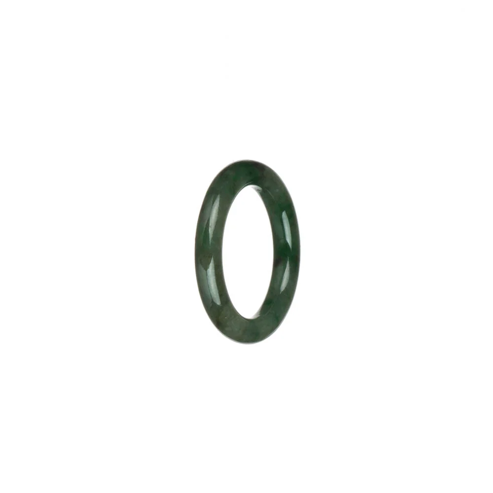 Real Green with Apple Green Patches Burma Jade Band - US 7.5
