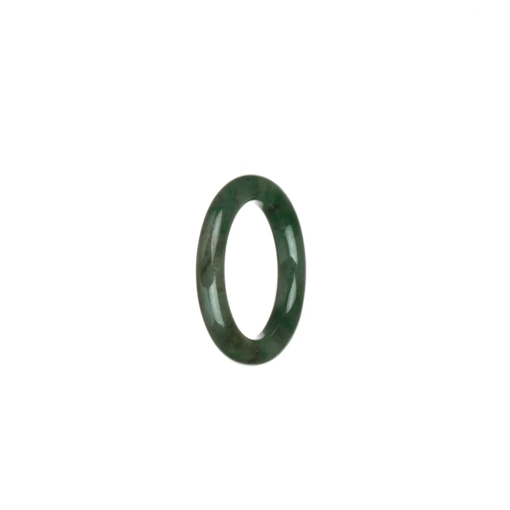 Real Green with Apple Green Patches Burma Jade Band - US 7.5 - Image 2