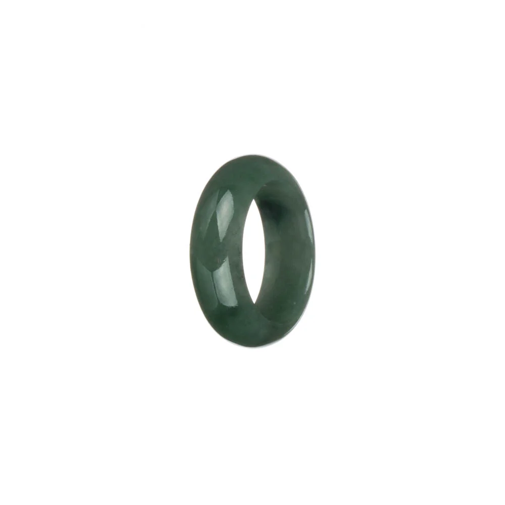 Genuine Green with Apple Green Pattern Burmese Jade Ring - US 7.5