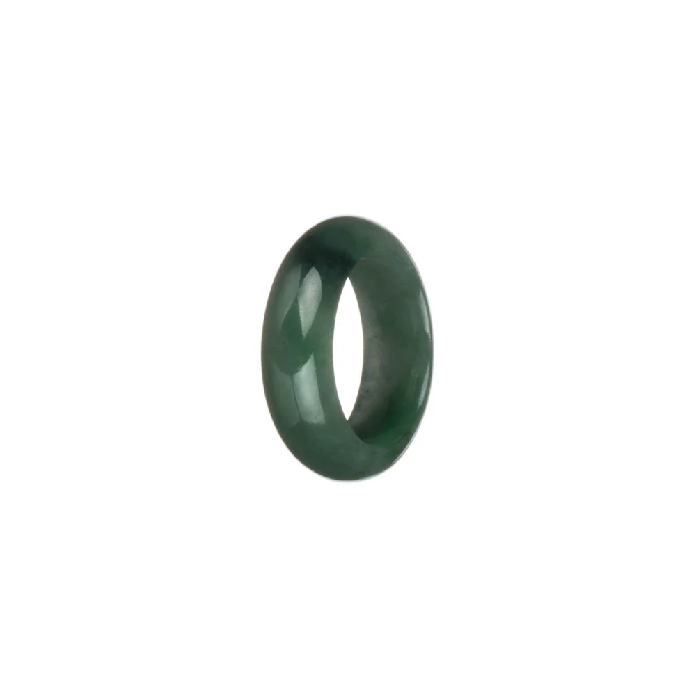 Genuine Green with Apple Green Pattern Burmese Jade Ring - US 7.5 - Image 2
