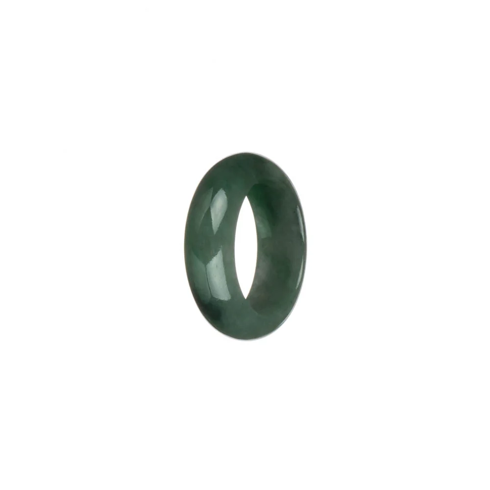 Genuine Green with Apple Green Pattern Burmese Jade Ring - US 7.5 - Image 3