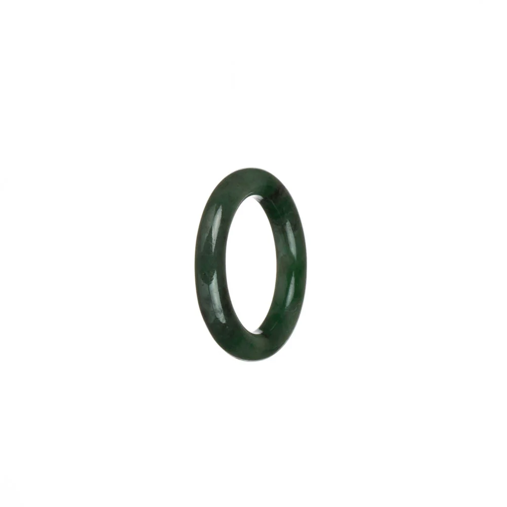 Certified Green with Imperial Green and Brown Patterns Jade Band - US 7.5 - Image 2