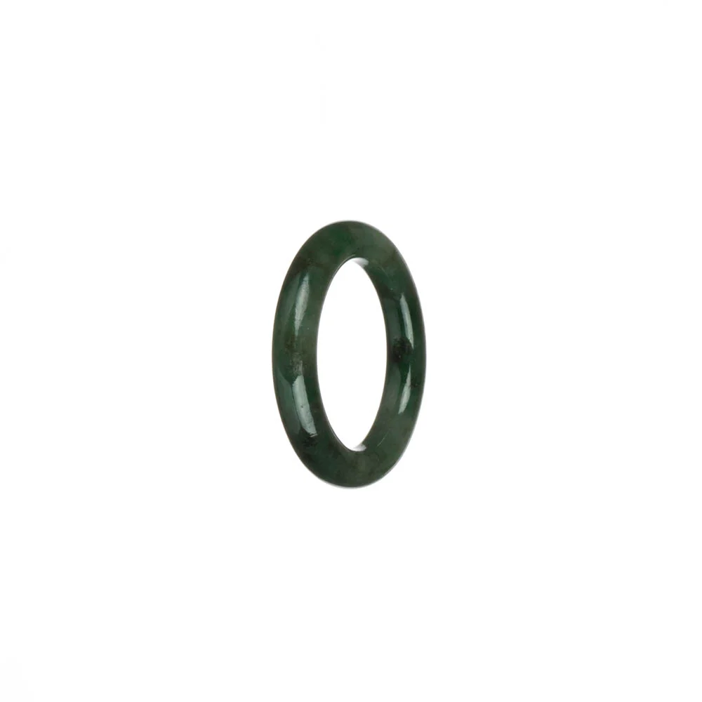 Certified Green with Imperial Green and Brown Patterns Jade Band - US 7.5 - Image 3