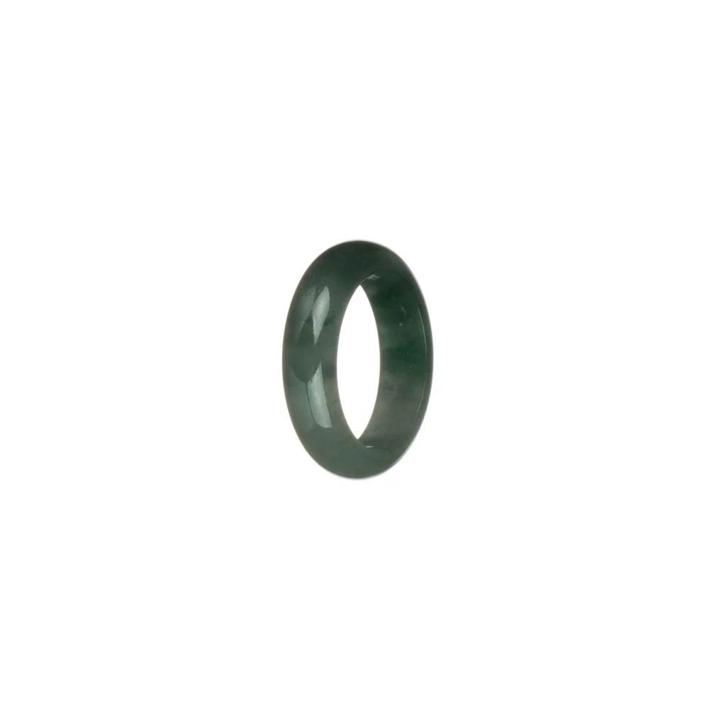 Certified Green with Imperial Green Pattern Jade Ring - US 5.75