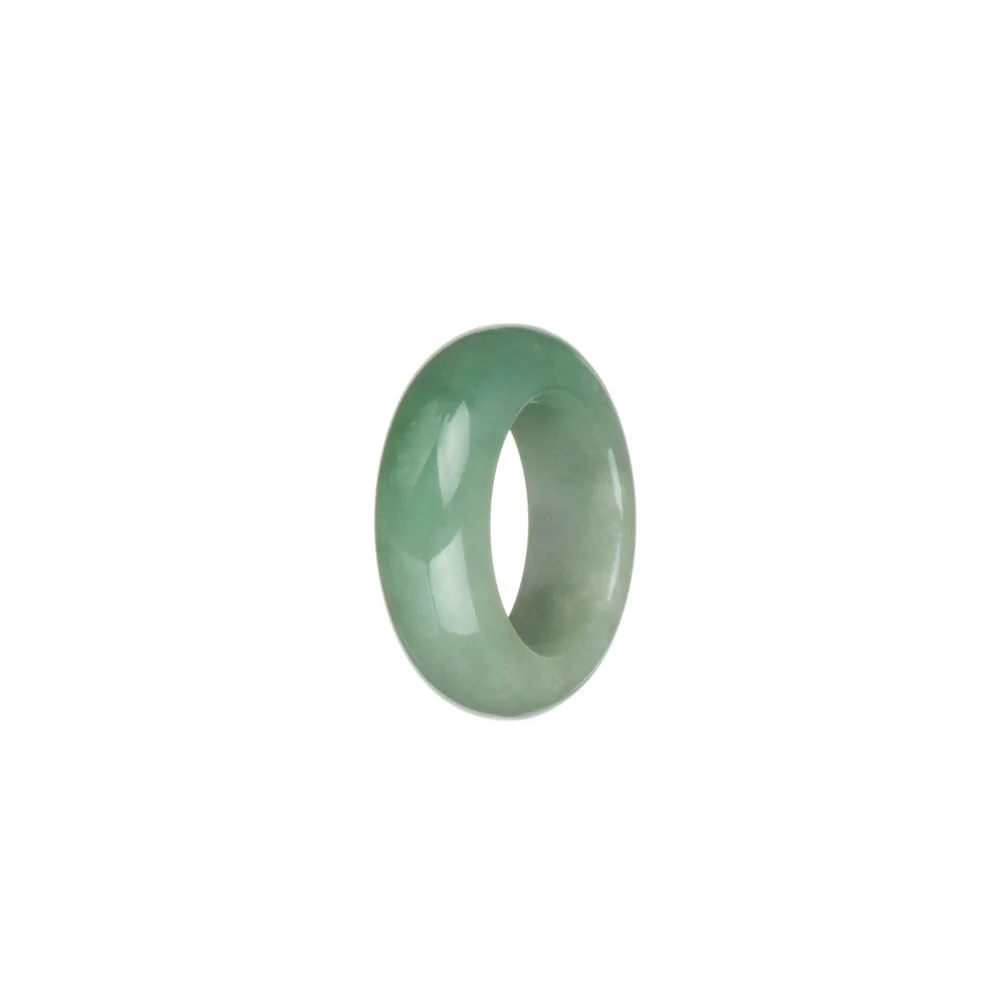 Genuine Green with Pale Green Jadeite Jade Band - US 6.75 - Image 3