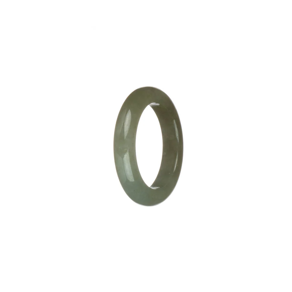 Certified Grey and Brown Burmese Jade Band - US 9.5 - Image 2
