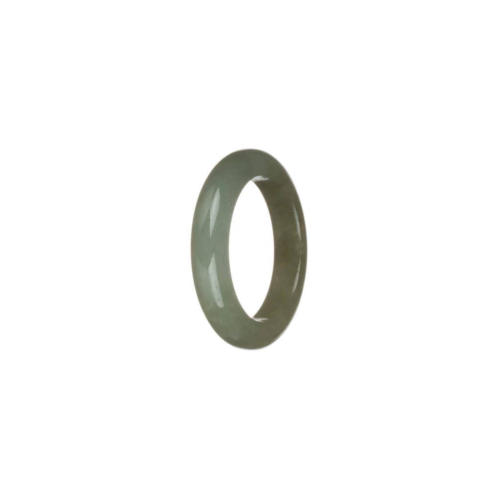 Certified Grey and Brown Burmese Jade Band - US 9.5 - Image 3