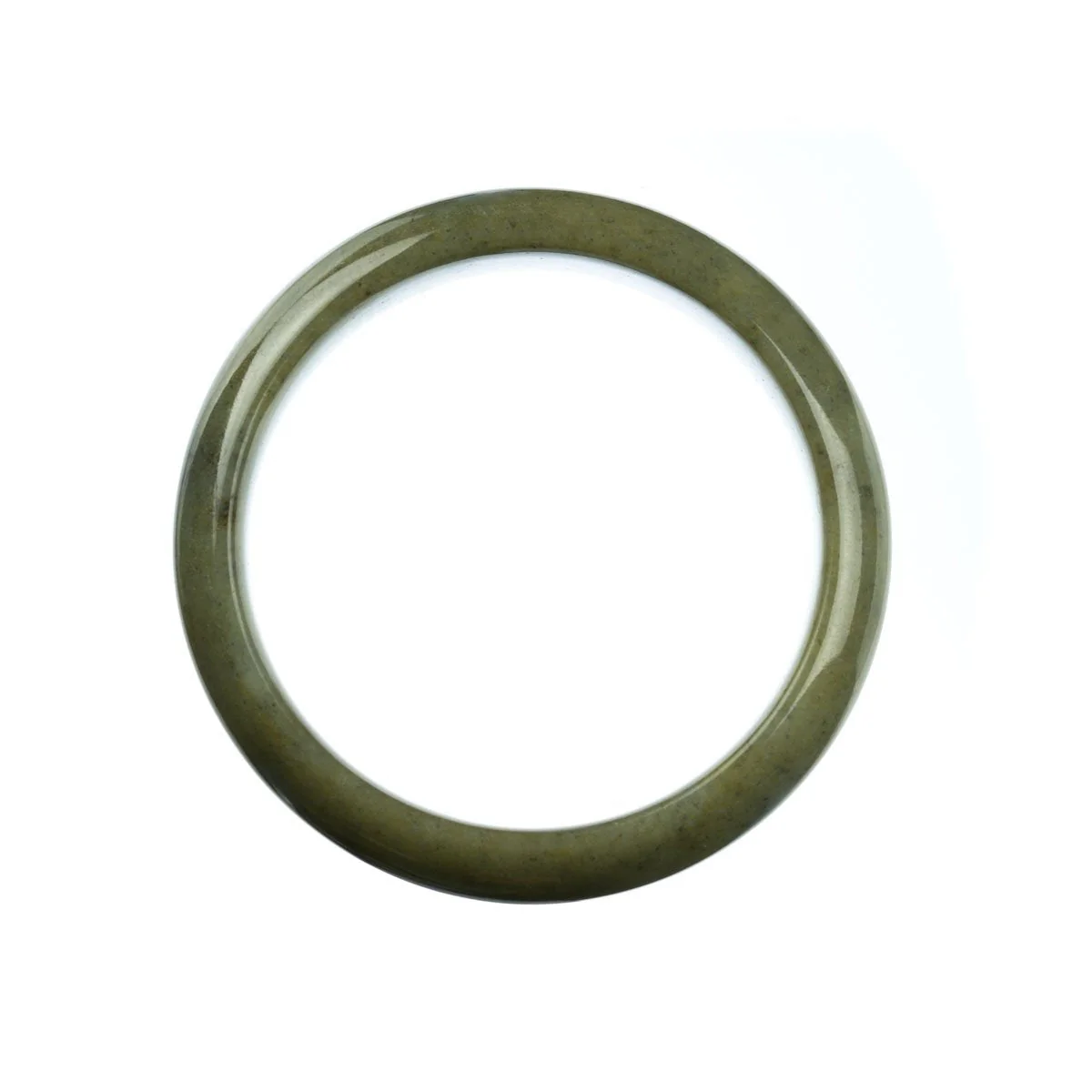 Genuine Grade A Grey Brown Jadeite Jade Bangle Bracelet - 59mm Half Moon - Image 4