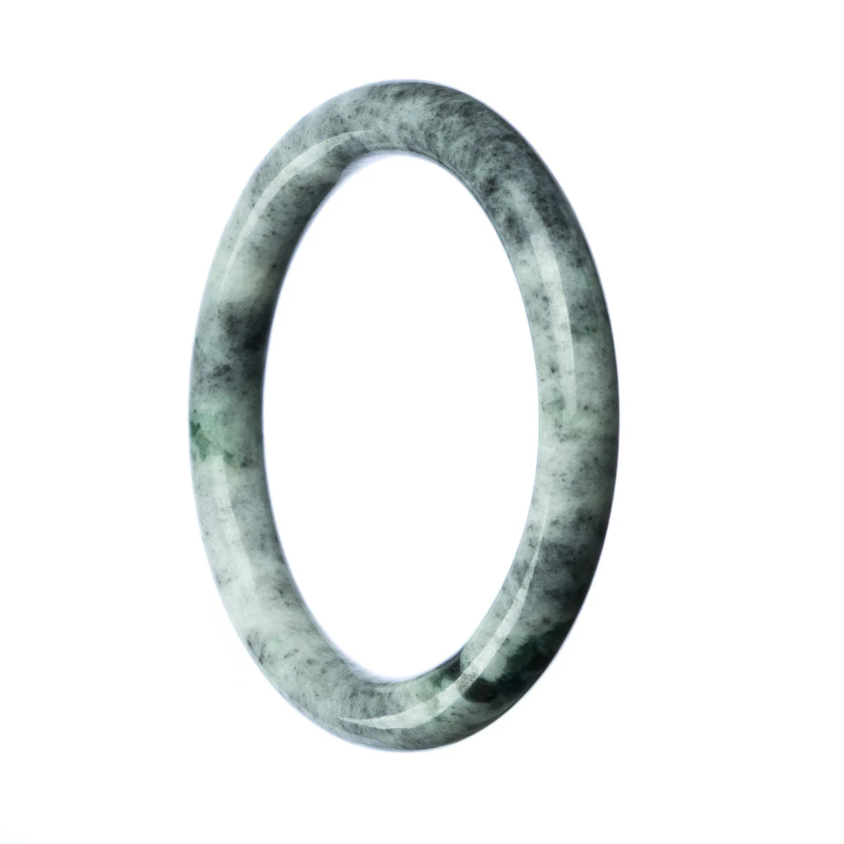 Genuine Type A Grey Green Burmese Jade Bracelet - 58mm Round