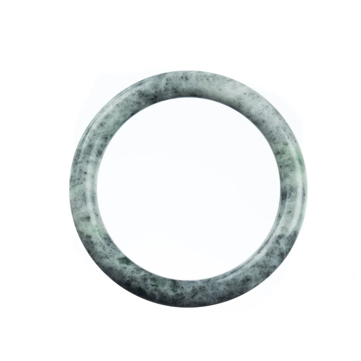 Genuine Type A Grey Green Burmese Jade Bracelet - 58mm Round - Image 3