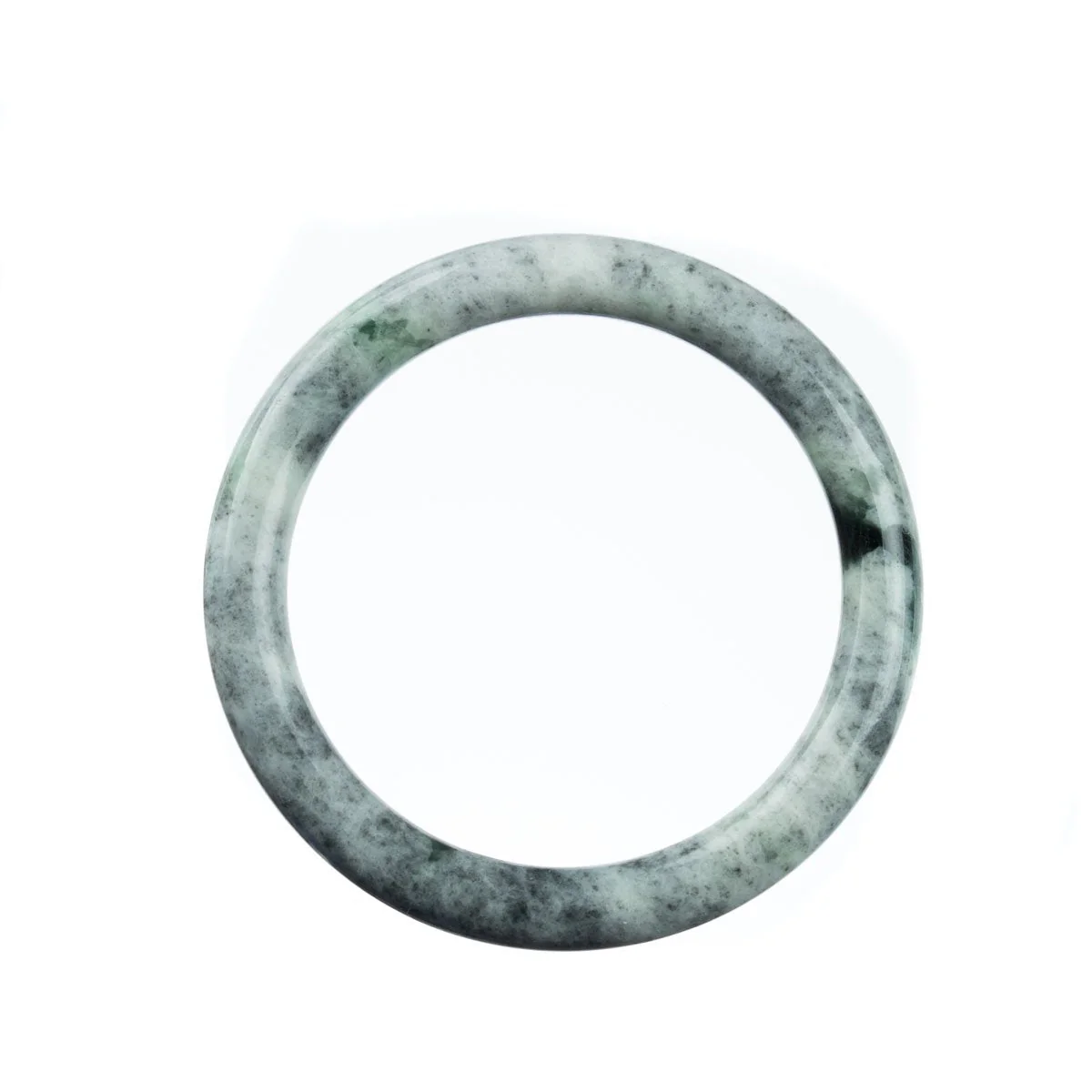 Genuine Type A Grey Green Burmese Jade Bracelet - 58mm Round - Image 4