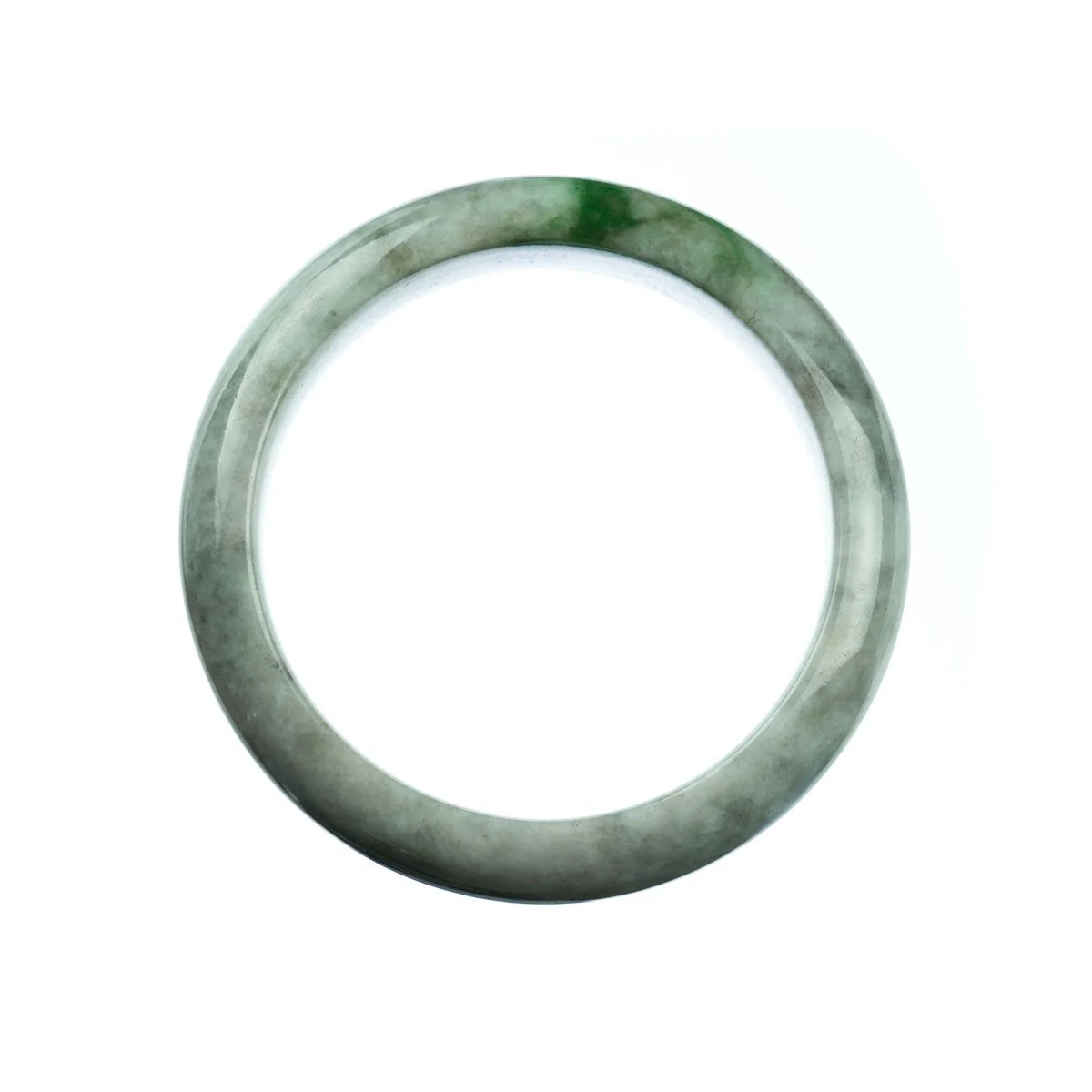 Real Grade A Grey Jade Bangle Bracelet - 58mm Half Moon - Image 4