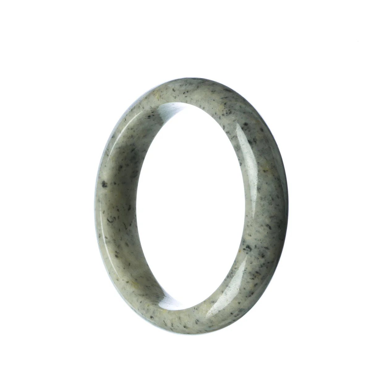 Authentic Untreated Grey Jadeite Bracelet - 59mm Half Moon