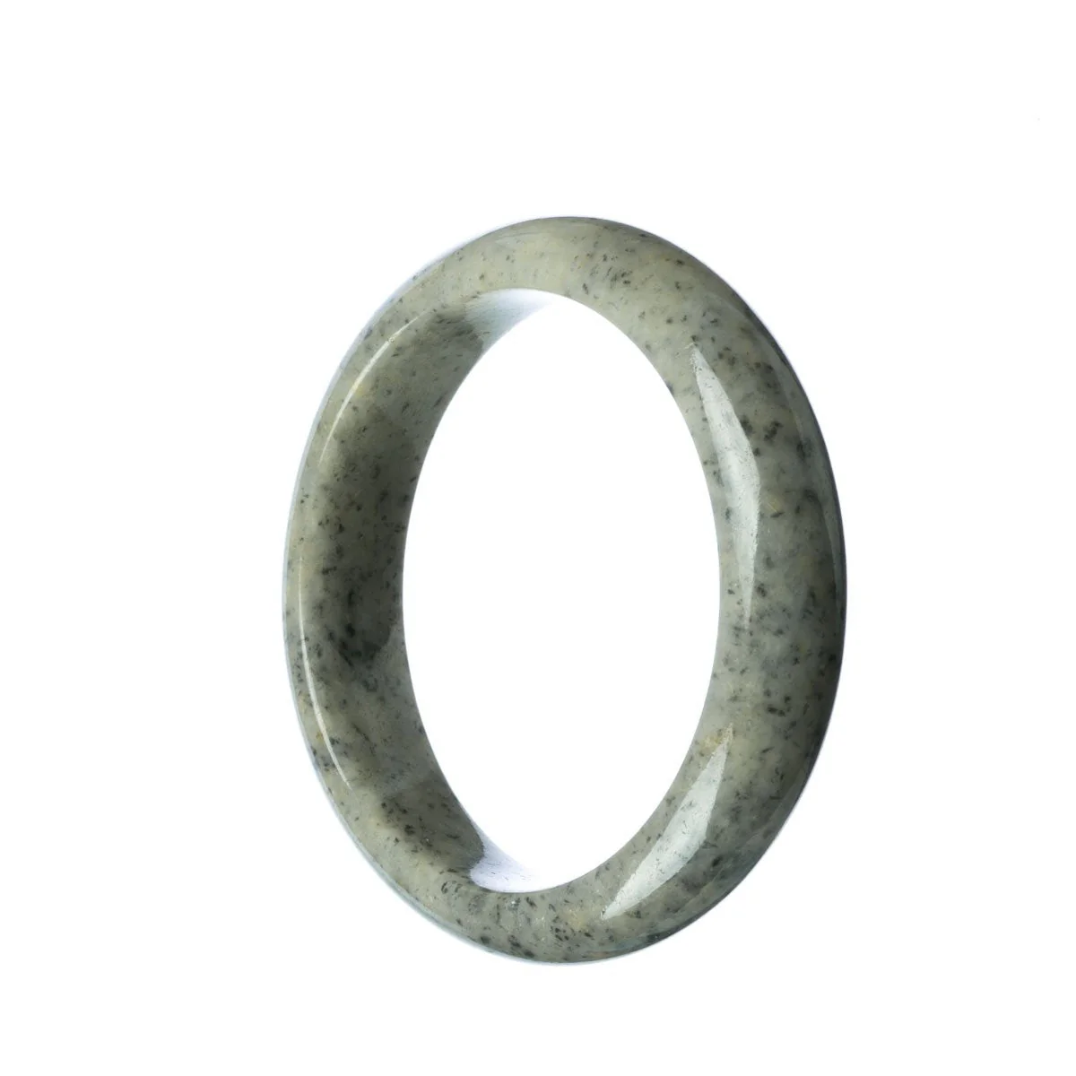 Authentic Untreated Grey Jadeite Bracelet - 59mm Half Moon - Image 2