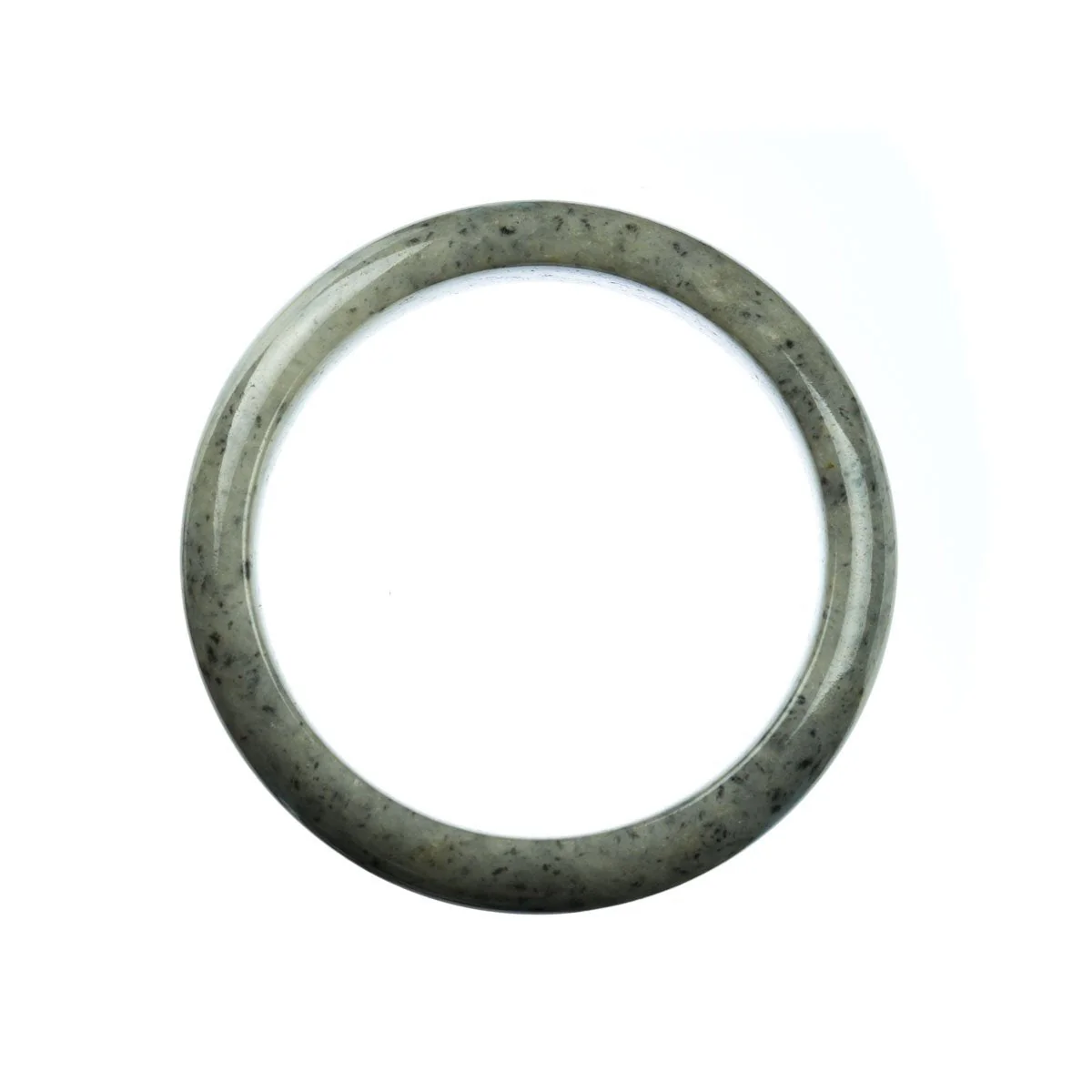 Authentic Untreated Grey Jadeite Bracelet - 59mm Half Moon - Image 4